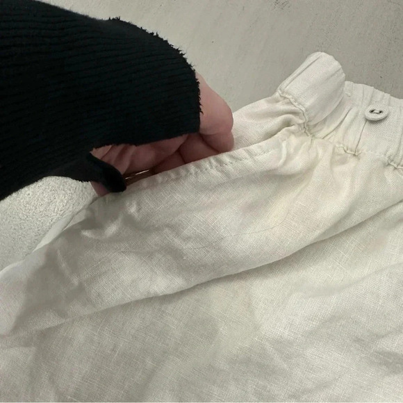 J. Crew Women's Ivory 100% Linen Pull-On Shorts with Pockets Size 1X GUC - Picture 2 of 7